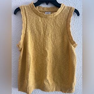 JCREW Yellow Slub Knit Sweater Tank Top Size XL